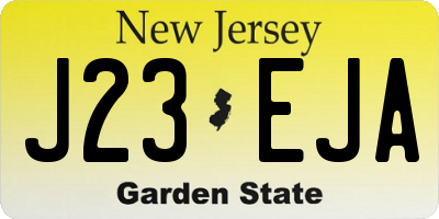 NJ license plate J23EJA