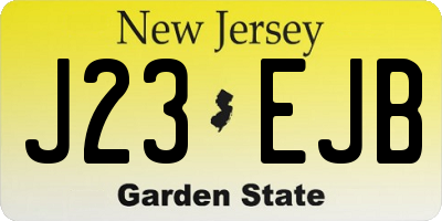 NJ license plate J23EJB