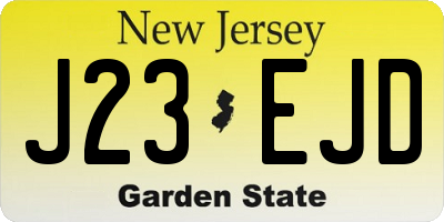 NJ license plate J23EJD