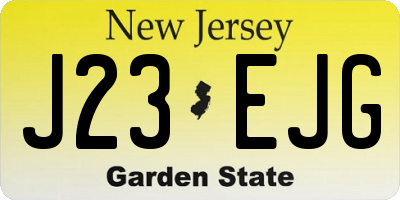 NJ license plate J23EJG