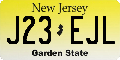NJ license plate J23EJL