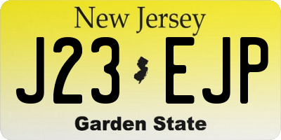 NJ license plate J23EJP