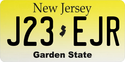 NJ license plate J23EJR