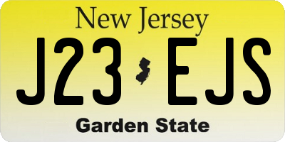 NJ license plate J23EJS