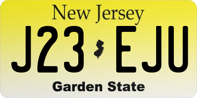 NJ license plate J23EJU