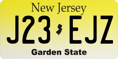 NJ license plate J23EJZ