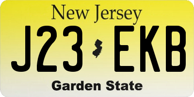 NJ license plate J23EKB