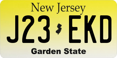 NJ license plate J23EKD