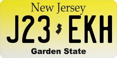 NJ license plate J23EKH