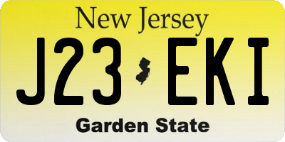 NJ license plate J23EKI