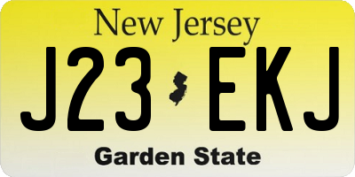 NJ license plate J23EKJ