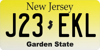 NJ license plate J23EKL