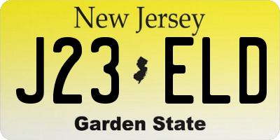 NJ license plate J23ELD