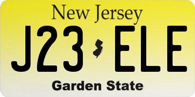 NJ license plate J23ELE