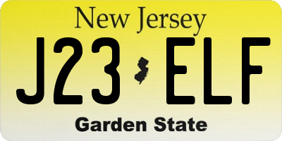 NJ license plate J23ELF