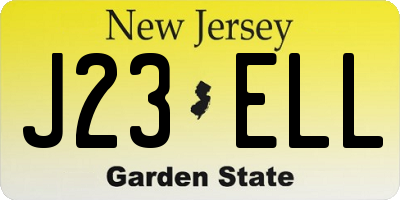 NJ license plate J23ELL