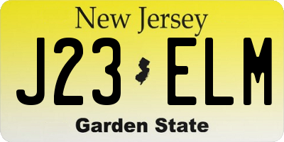 NJ license plate J23ELM