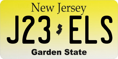 NJ license plate J23ELS