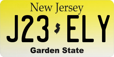 NJ license plate J23ELY