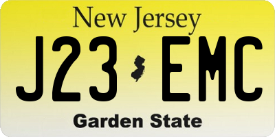 NJ license plate J23EMC
