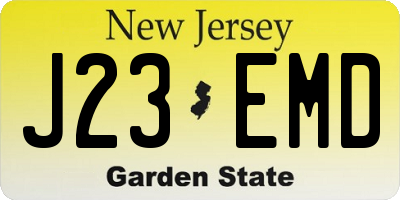 NJ license plate J23EMD