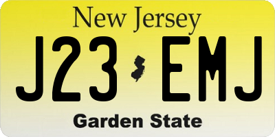 NJ license plate J23EMJ