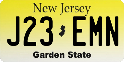 NJ license plate J23EMN