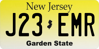 NJ license plate J23EMR