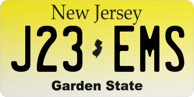 NJ license plate J23EMS