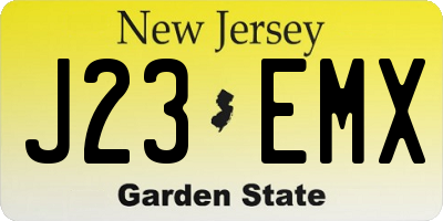 NJ license plate J23EMX