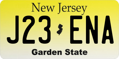NJ license plate J23ENA