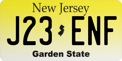 NJ license plate J23ENF