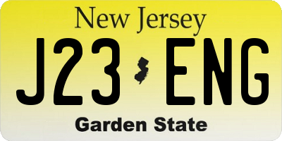 NJ license plate J23ENG