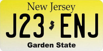 NJ license plate J23ENJ