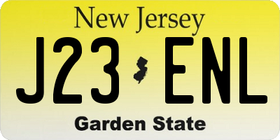 NJ license plate J23ENL
