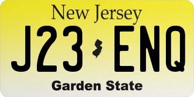 NJ license plate J23ENQ