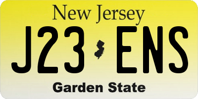 NJ license plate J23ENS