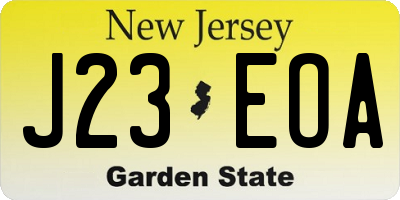 NJ license plate J23EOA