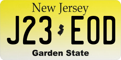 NJ license plate J23EOD