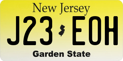 NJ license plate J23EOH