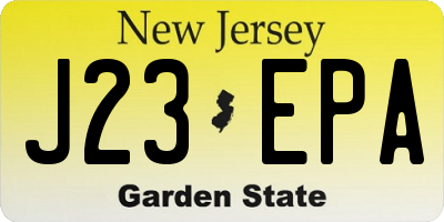 NJ license plate J23EPA