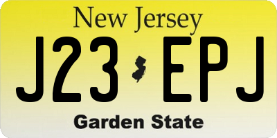NJ license plate J23EPJ