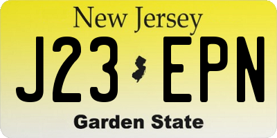 NJ license plate J23EPN