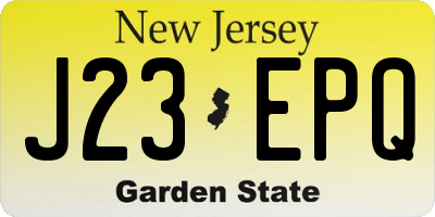 NJ license plate J23EPQ