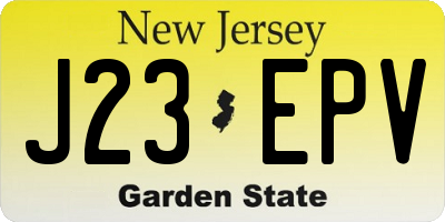 NJ license plate J23EPV
