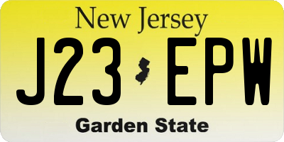 NJ license plate J23EPW