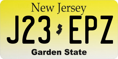 NJ license plate J23EPZ