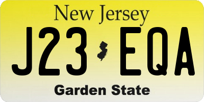 NJ license plate J23EQA