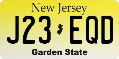 NJ license plate J23EQD