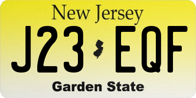 NJ license plate J23EQF